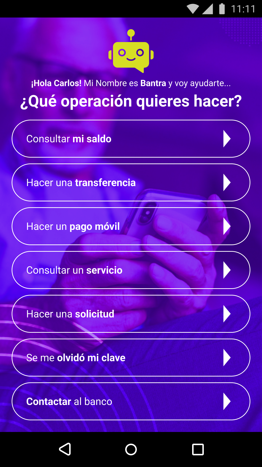 Pantalla de acceso de la app Banca Digital