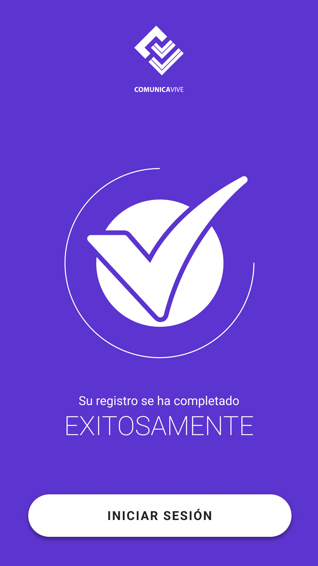 Confirmación de operación exitosa en la app
